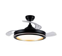 Iluminashop Ventilador de Techo con Luz LED y Mando 72W Negro/Oro Motor DC