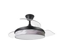 Iluminashop Ventilador de Techo con Luz LED y Mando Negro/Gris 72W Motor DC