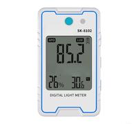 Iluminómetro para evaluaciones técnicas de ILUMINACIÓN Amplia gama de lux 0.1-999900 Prueba de parpadeo 0-99% 10Hz-10kHz Monitoreo de humedad de temperatura (SK-8102)