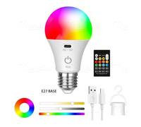 Ilumos cambio de color teledirigido del RGB de la bombilla LED recargable de 5V(E27 Base RGBCW)
