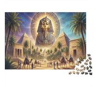 Ilusión del Faraón Dorado Puzzle 1000 Piezas Adultos Y Niños,Reto,Premium,Cartón Egipto,Rompecabezas,14 Años+,Deco Pared,Regalo Ideal,Anti-estrés,Relax,Desafío,Educativo 70x50cm