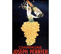 Ilustraci n vintage de champ n Joseph Perrier, licor Art Deco, p ster de licor Art Nouveau franc s vintage, impresi n de publicidad francesa