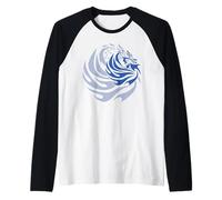 Ilustración Abstracta de Criatura mística en Espiral de dragón de Fuego Camiseta Manga Raglan