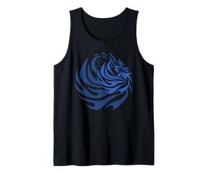 Ilustración Abstracta de Criatura mística en Espiral de dragón de Fuego Camiseta sin Mangas