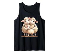 Ilustración Animal Familia de Ovejas Camiseta sin Mangas