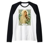 Ilustración Art Nouveau de Santa Brígida Camiseta Manga Raglan