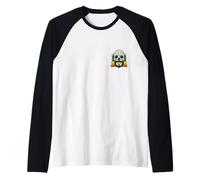 Ilustración artística de Calavera con diseño Colorido de Barba Camiseta Manga Raglan
