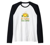 Ilustración botánica acogedora es Siempre la Hora del té Camiseta Manga Raglan