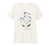 Ilustración botánica Elegante diseño Floral Nome-me Olvides Camiseta Premium