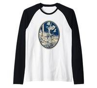 Ilustración Botánica Vintage Arte Floral Gótico Camiseta Manga Raglan