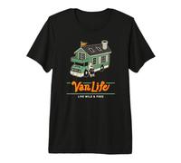Ilustración Casa Pequeña sobre Ruedas Oso Viajero Camiseta Premium