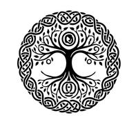 Ilustración celta del árbol de la vida en forma de saco Calcomanías de pared de vinilo 42x42.1cm No daña la superficie de la pared Negro