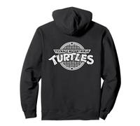 Ilustración clásica de TMNT con el Logotipo Retro en Escala de Grises de Heroes Half Shell Sudadera con Capucha