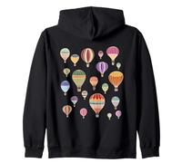 Ilustración Colorida del Globo aerostático Volando a través del Cielo Sudadera con Capucha