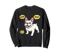 Ilustración cómica de Arte Pop Bulldog francés Blanco Sudadera