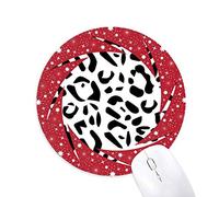 Ilustración de Arte Animal Grano Leopardo Patron Wheel Mouse Pad de Goma roja Redonda