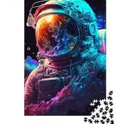 Ilustración de Astronauta Puzzle de 1000 Piezas Papel para Adultos Estilo Arte Ciencia Ficción Relajante Decorativo Familiar 38x26cm/1000pcs