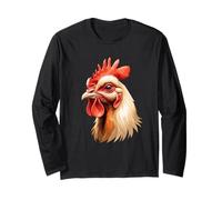 Ilustración de Cabeza Gallo estilizada Manga Larga