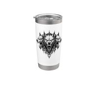 Ilustración de Cerberus Hellhound Dark Fantasy Underworld Beast Vaso térmico de acero inoxidable de doble pared