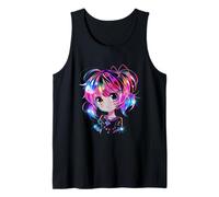 Ilustración de Chica Anime Colorida | Chibi Style Camiseta sin Mangas