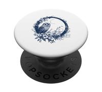 Ilustración de Corona Floral de Luna de búho Nocturno PopSockets PopGrip Adhesivo