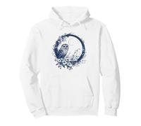 Ilustración de Corona Floral de Luna de búho Nocturno Sudadera con Capucha