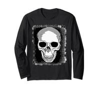 Ilustración de cráneo Humano Delante de un patrón geométrico Manga Larga