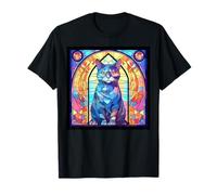 Ilustración de Cristal británico de Pelo Corto Gato mamá papá Camiseta