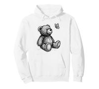 Ilustración de Dibujo Mariposa Oso Peluche Sudadera con Capucha