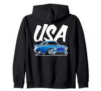 Ilustración de Dibujos Animados de American Pride USA Classic Hotrod Car Sudadera con Capucha