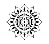 Ilustración de diseño de dibujo lineal de mandala Pegatinas artísticas de vinilo 67.2x68.2cm Incluye kit de película de transferencia Negro