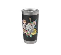 Ilustración de elefante lindo Vaso térmico de acero inoxidable de doble pared