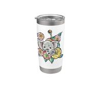 Ilustración de elefante lindo Vaso térmico de acero inoxidable de doble pared