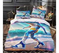 Ilustración de especies de tiburones Funda de Edredón Juego de 3 Piezas Suave Diseño 3D incluye Fundas de Almohada Transpirable Biología marina clásica Funda Edredon for niña King（220x240cm）