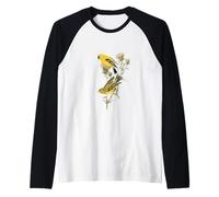 Ilustración de estilo vintage jilguero americano 2 Camiseta Manga Raglan