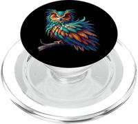 Ilustración de fantasía de un búho Colorido en su hábitat na PopSockets PopGrip para MagSafe