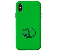 Ilustración de gato durmiendo sereno Carcasa para iPhone X/XS