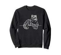 Ilustración de Gato Salvaje de Arte de línea de Leopardo Sudadera