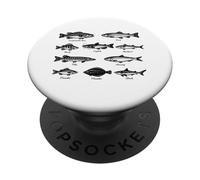 Ilustración de guía de Campo de Peces Vintage Pesca Amante PopSockets PopGrip Adhesivo
