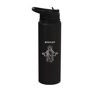 Ilustración de halo de Jesús Mesías - Cristiano minimalista Stainless Steel Insulated Water Bottle