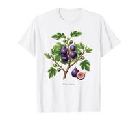 Ilustración de higuera Ficus carica Camiseta gráfica económica, Hombre, Blanco, M