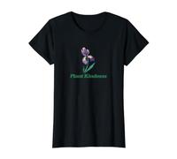 Ilustración de Iris púrpura de la bondad de la Planta Camiseta gráfica económica, Mujer, Negro, S