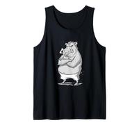 Ilustración de jabalí gruñón con expresión feroz Camiseta sin Mangas