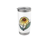 Ilustración de jardinería floral de acuarela de oruga monarca Vaso térmico de acero inoxidable de doble pared
