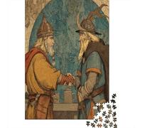 Ilustración de la época vikinga, Estilo del Siglo XVIIIRompecabezas De 1000 Piezas para Adultos, Juegos De Desafío para Niños, Regalos38x26cm/1000pcs