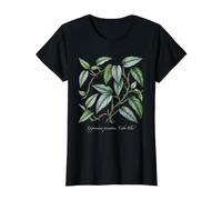 Ilustración de la Planta de Cebu Blue Pothos Camiseta gráfica económica, Mujer, Negro, L