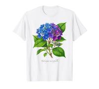 Ilustración de la Planta de hortensias Hydrangea macrophylla Camiseta gráfica económica, Hombre, Blanco, L