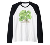 Ilustración de la Planta de Monstera Deliciosa Camiseta Manga Raglan