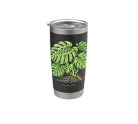 Ilustración de la planta de Monstera Deliciosa Vaso térmico de acero inoxidable de doble pared