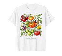 Ilustración de la Planta de Tomate reliquia Solanum lycopersicum Camiseta gráfica económica, Hombre, Blanco, XL